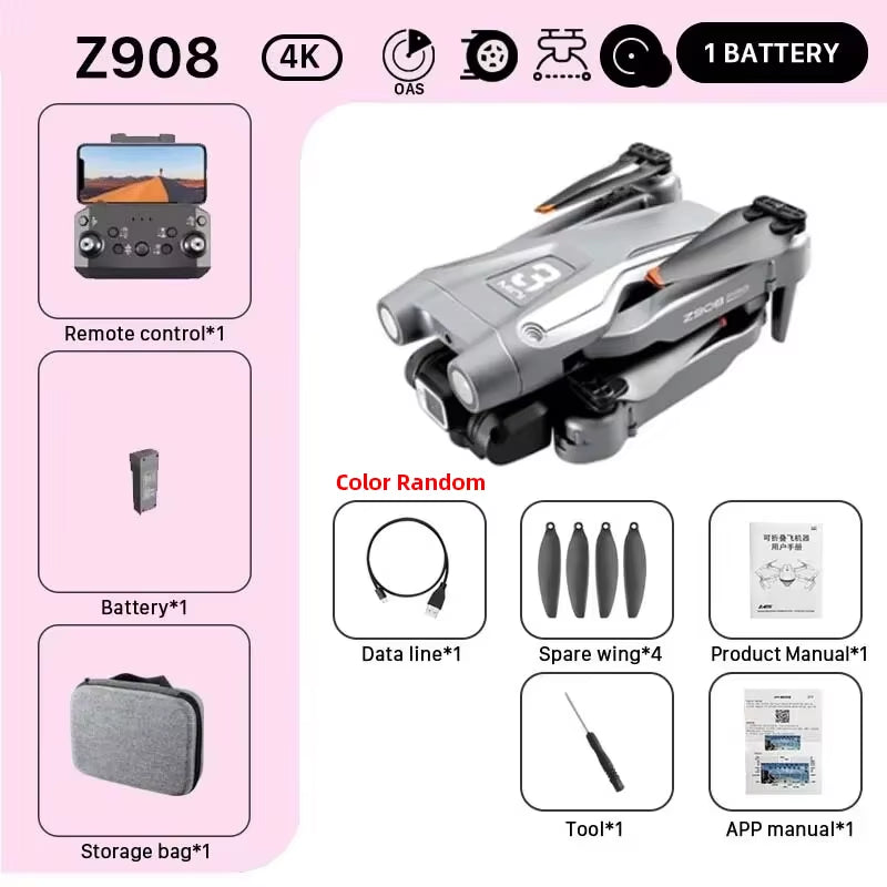 MINI Z908Pro Max Drone 4K ESC Professional WIFI FPV Dron Obstacle Avoidance Brushless Four-Axis Folding RC Quadcopter Toys