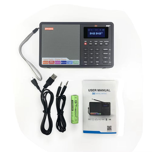 D1 Portable Radio Dab+/Fm+Bt/Card/Aux Support BT\TF Card Digital Player Support Dab174.92-239.20Mhz FM 87.5-108Mhz
