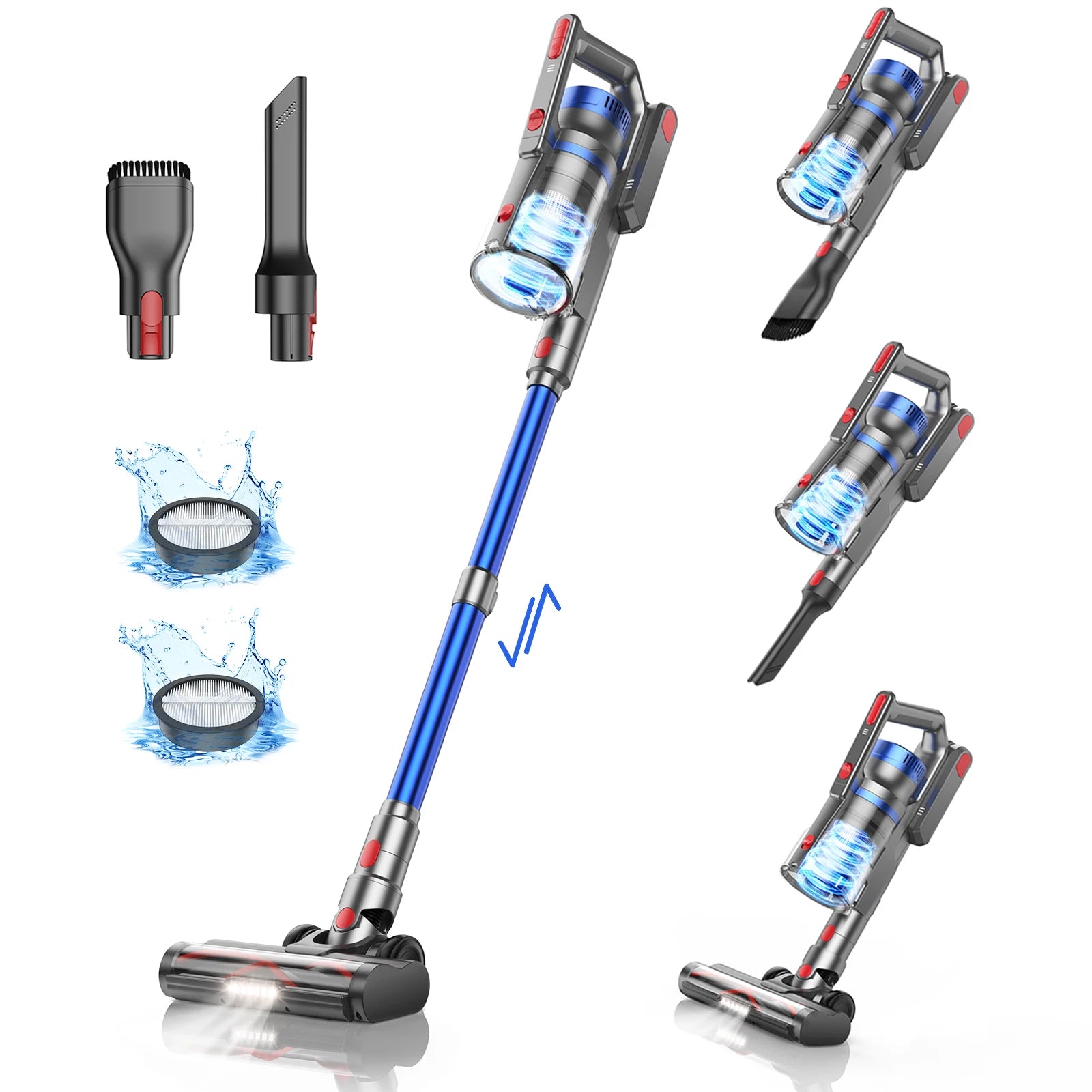 JR500 Cordless Vacuum Cleaners Handheld 55 Mins 36000PA Suction Power Home Appliance 1.2L Dust Cup Removable Battery