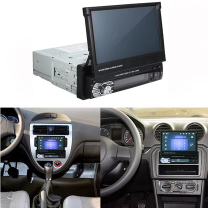 Car Radio 1 Din Tape Recorder 7" HD Monitor Retractable Screen Bluetooth Multimedia Player FM Audio GPS Stereo Receiver