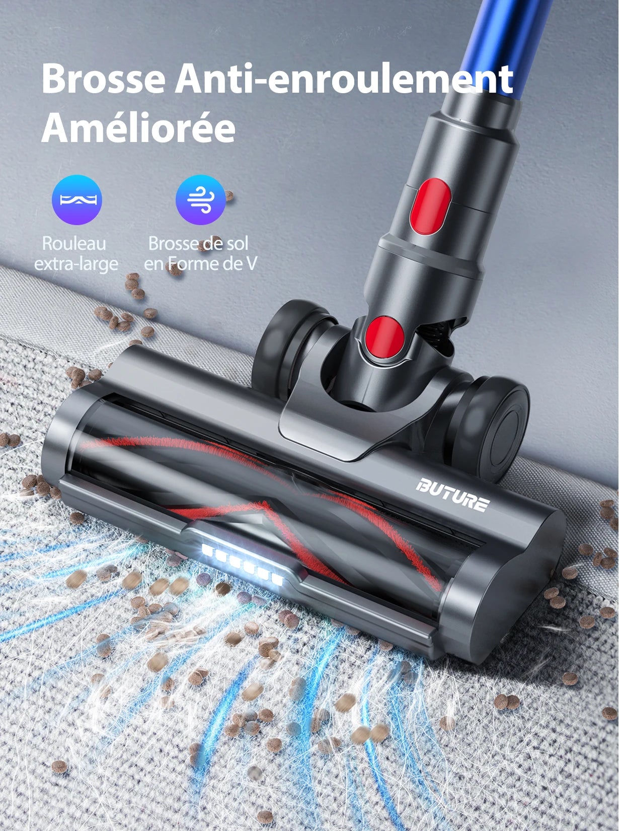 JR500 Cordless Vacuum Cleaners Handheld 55 Mins 36000PA Suction Power Home Appliance 1.2L Dust Cup Removable Battery